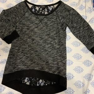 Express Lace Back Crew Neck